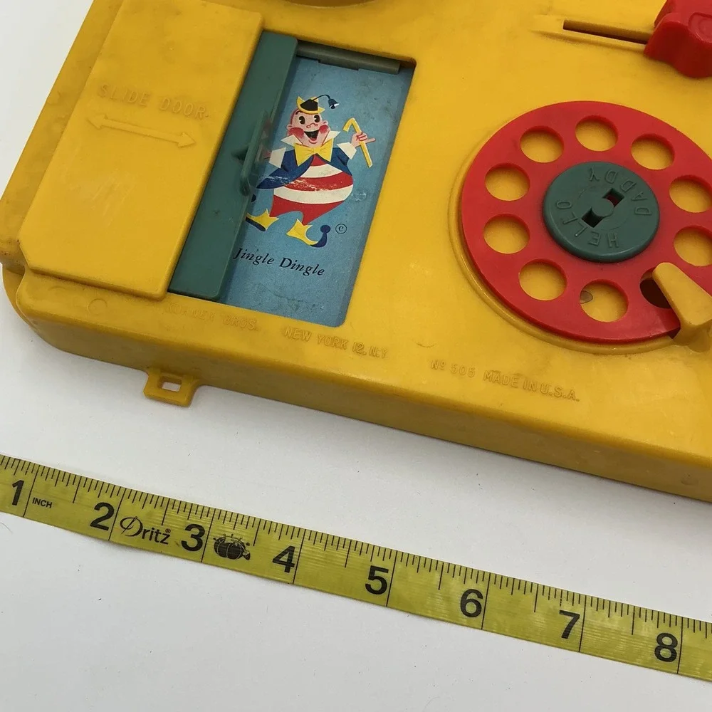 Vintage Kohner Busy Box No 505 Yellow Plastic Activity Center Baby Toy 1960s USA